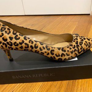 Banana Republic Calf Hair Leopard Kitten Heels